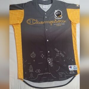 Champion Gaming Black and Yellow Space-Themed  Jersey. XL